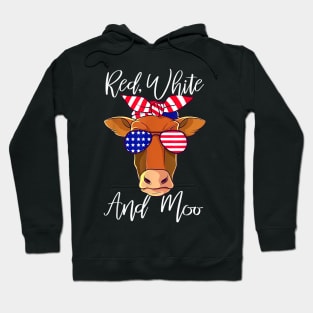 Red White and Moo Patriotic Cow USA Flag 4th of July T-ShirtRed White and Moo Patriotic Cow USA Flag 4th of July T-Shirt Hoodie